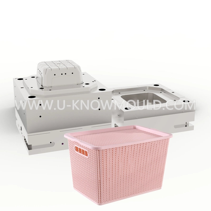 Plastic Rattan Storage Basket Mold with Lid Household Mould Maker