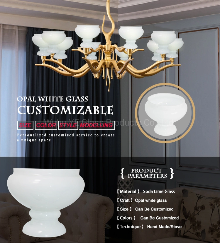 Hand Blown Opal White Oil Glass Lampshades for Lights