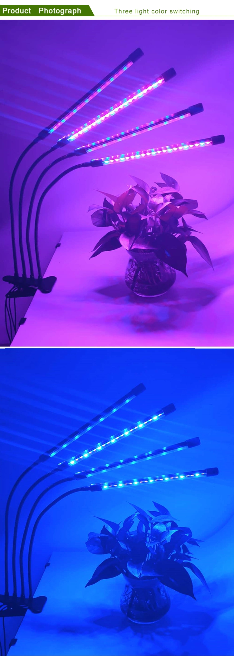 1 Lamp/ 2 Lamps / 3 Lamps / 4 Lamps LED Grow Lights for Indoor Plants