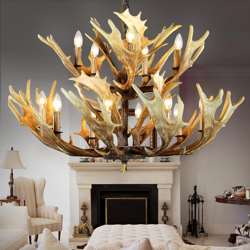 Real Deer Antler Chandelier Horn Ceiling Lamps Light Fixtures (WH-AC-07)