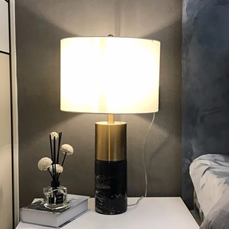 Marble Texture White Lampshade Mini Table Lamp Bedroom Lamp Nightstand