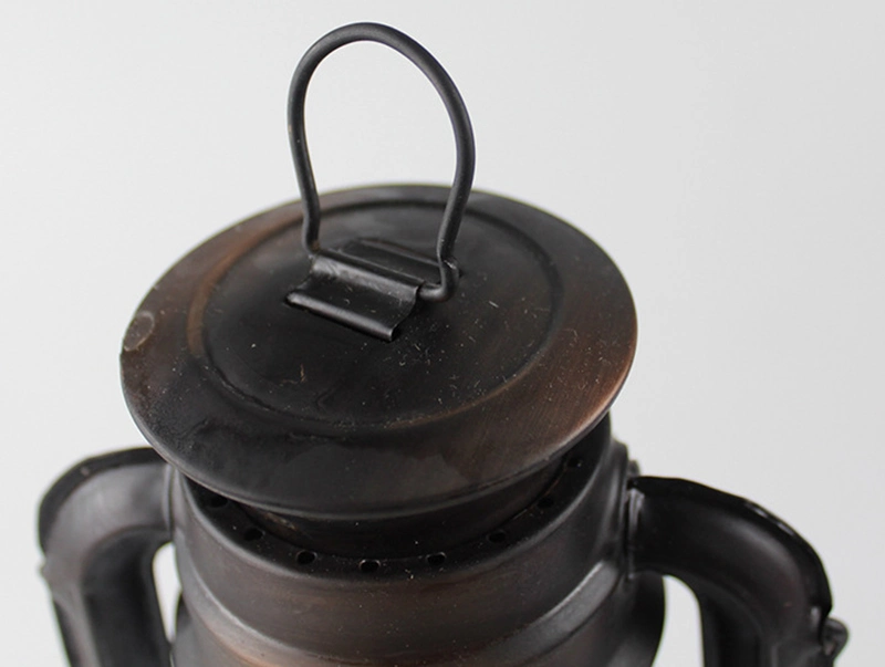 Decorative Hanging Battery Vintage Antiqued Copper Flickering Lantern