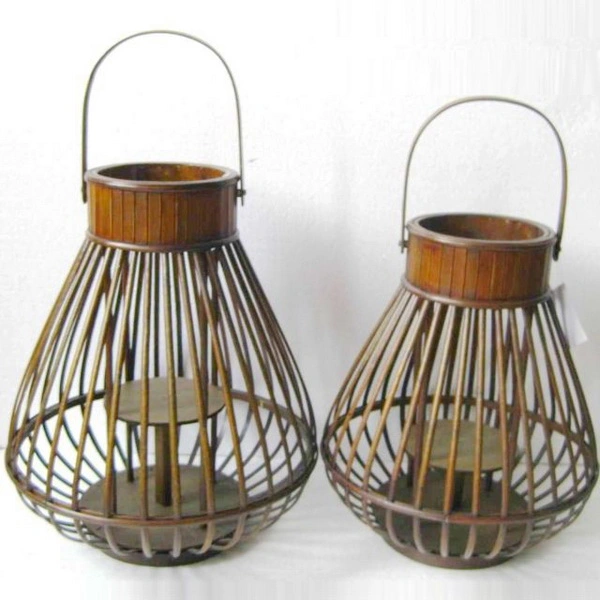 Decorative Hanging Chinese Bamboo Hurricane Candle Lantern