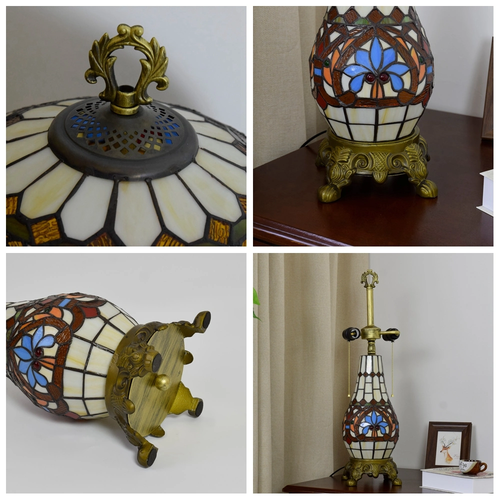 Tiffany Style Table Lamp Baroque Child Lamp  Glass Lamp Glass Desk Light 16 Inch Lamps