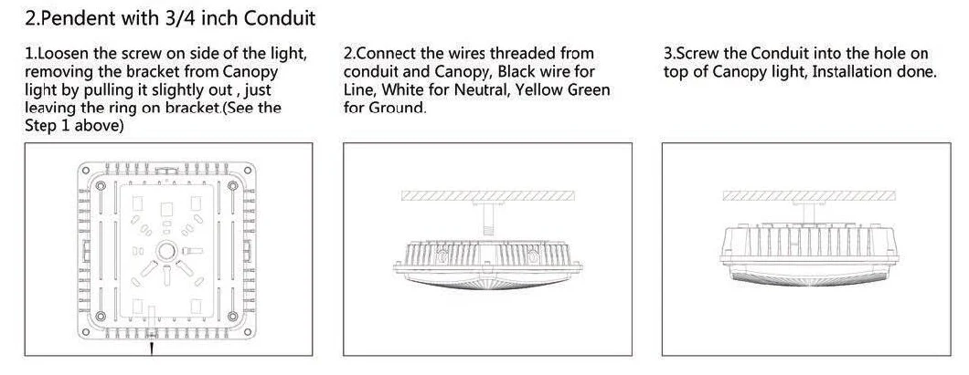 ETL FCC 70 Watt Ceiling Best LED Garage LED Canopy Light Fixtures