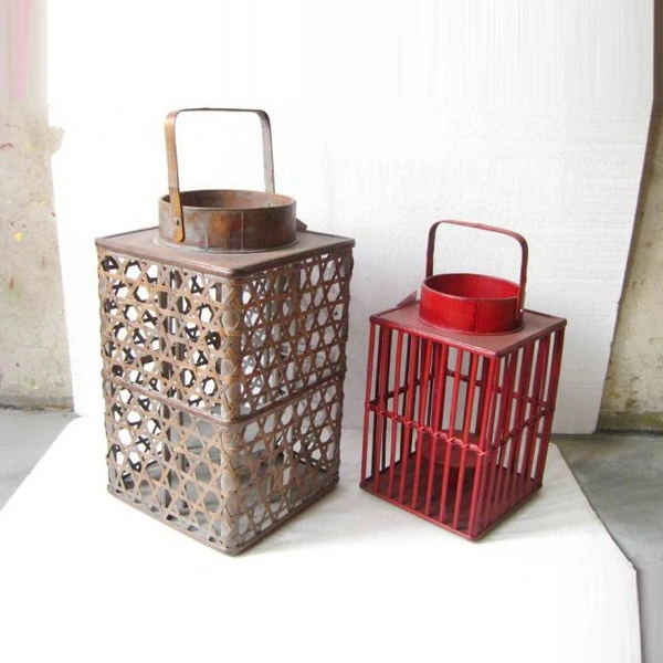 Decorative Hanging Chinese Bamboo Hurricane Candle Lantern