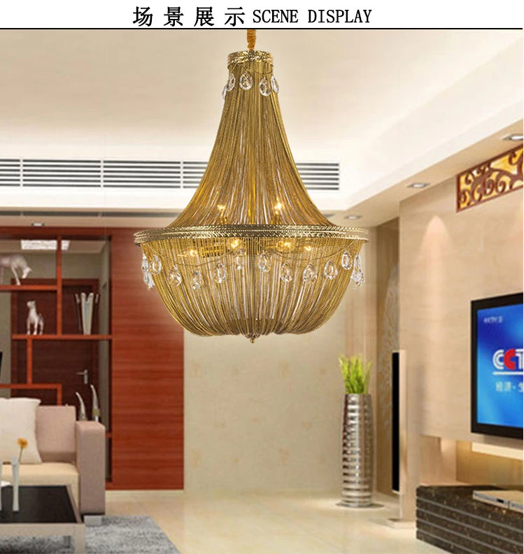 Crystal Hanging Chain Pendant Light Chandelier Lamp Fixtures (WH-CC-18)