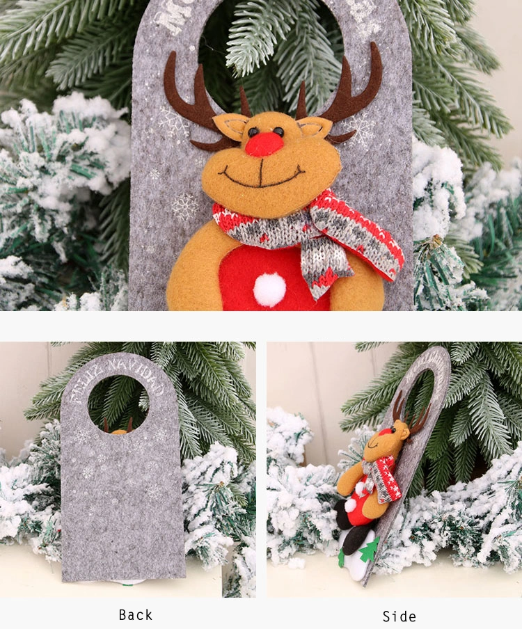 New Christmas Ornaments Non-Woven Cartoon Christmas Door Hanging Pendant Hotel Shopping Mall Window Decoration