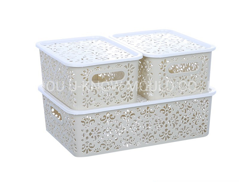 Rattan Basket Plastic Injection Mould with Lid Storage Basket Mold