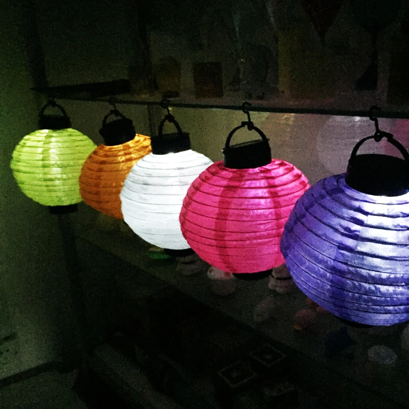 LED Solar Lentern Cloth Lanterns Paper Lanterns for Outdoors Decorate