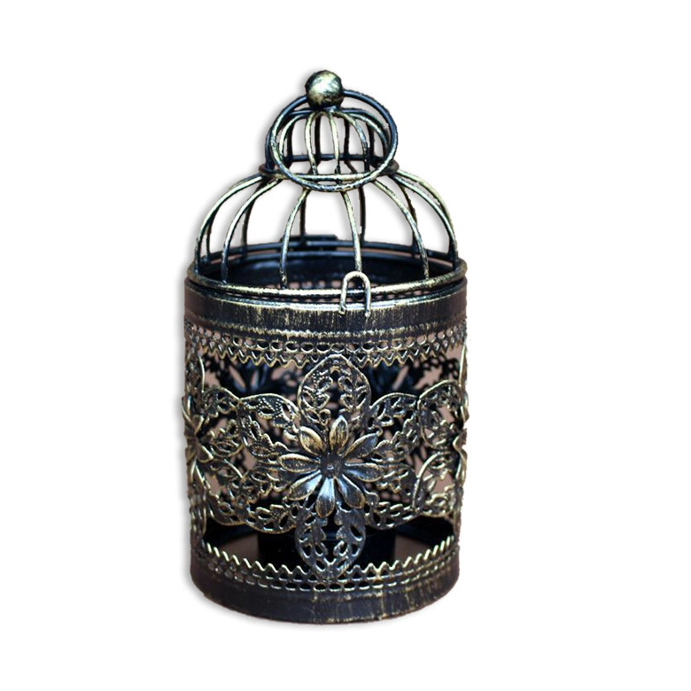 Decorative Birdcage Iron Candle Holder Bird Cage Metal Hollow out Candlestick Hanging Lantern