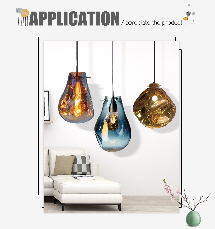 Clear/Amber/Gold/Smoky/Gold/Silver/Copper Glass Popular Sale Pendant Lights