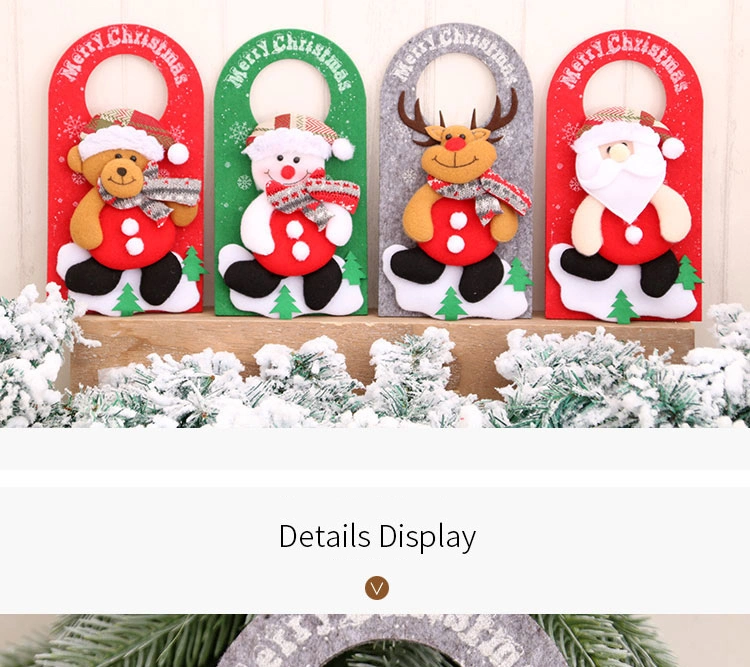 New Christmas Ornaments Non-Woven Cartoon Christmas Door Hanging Pendant Hotel Shopping Mall Window Decoration