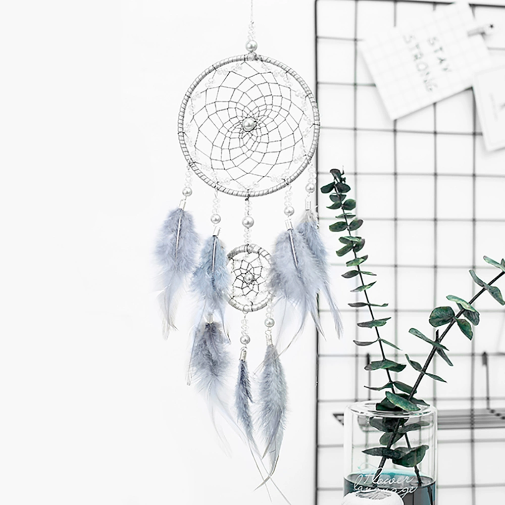 Ins Idyllic Feather Tassel Dreamcatcher String Lamp Wind Chime Night Market Stalls Auto Supplies Car Pendant