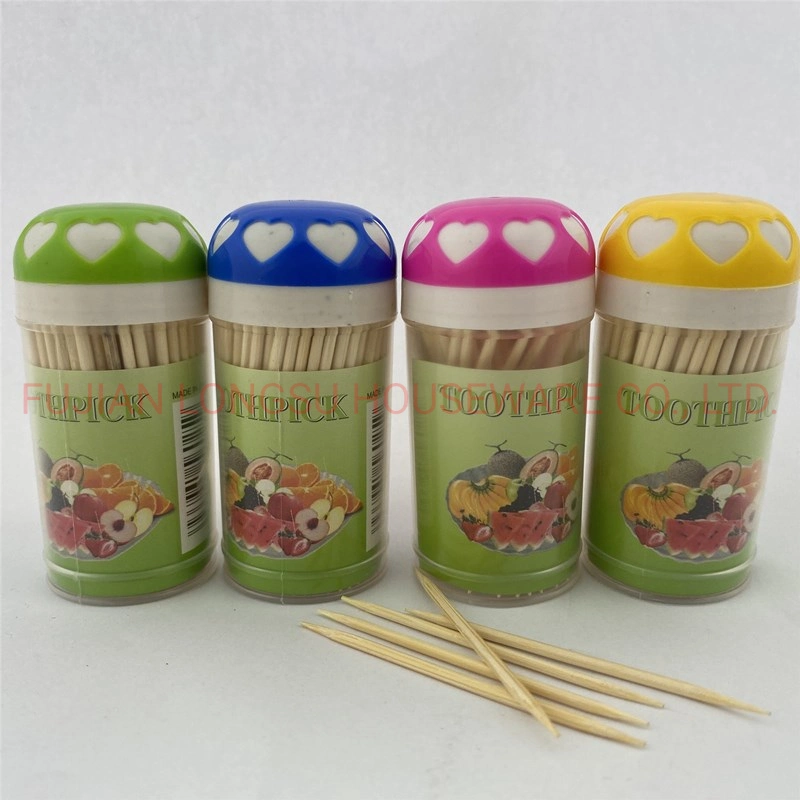 Bamboo Double-Sided Toothpicks 100% Bamboo Toothpicks & 100% Bamboo Storage Box Sustainable & Biodegradable