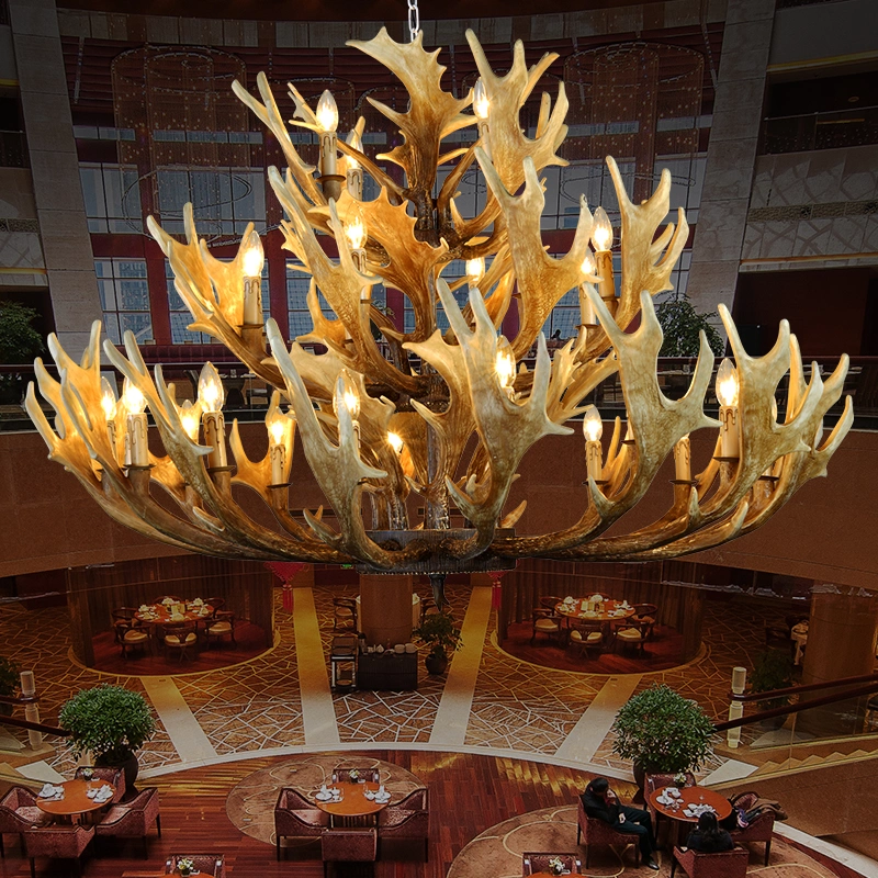 Real Deer Antler Chandelier Horn Ceiling Lamps Light Fixtures (WH-AC-07)