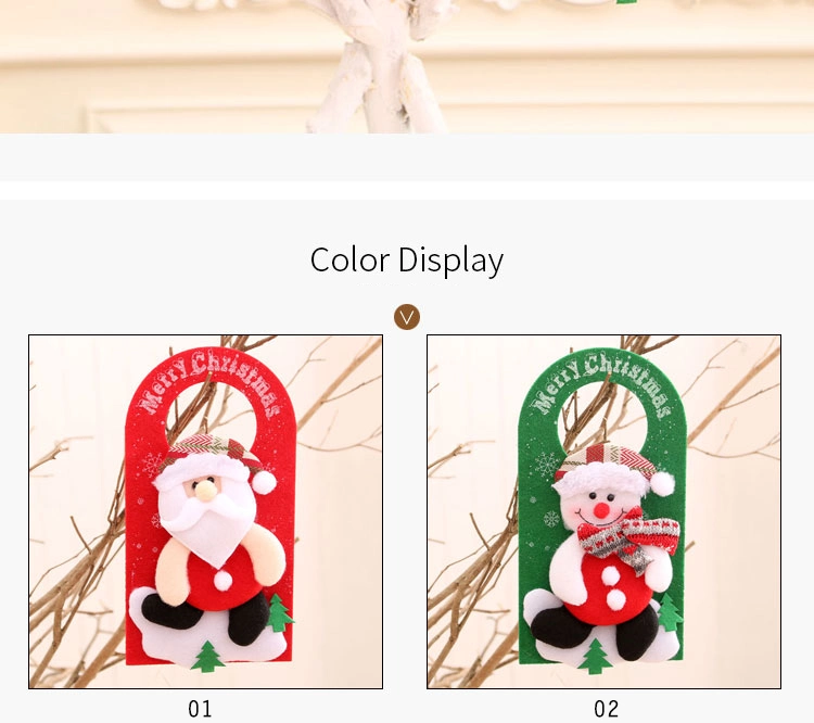 New Christmas Ornaments Non-Woven Cartoon Christmas Door Hanging Pendant Hotel Shopping Mall Window Decoration