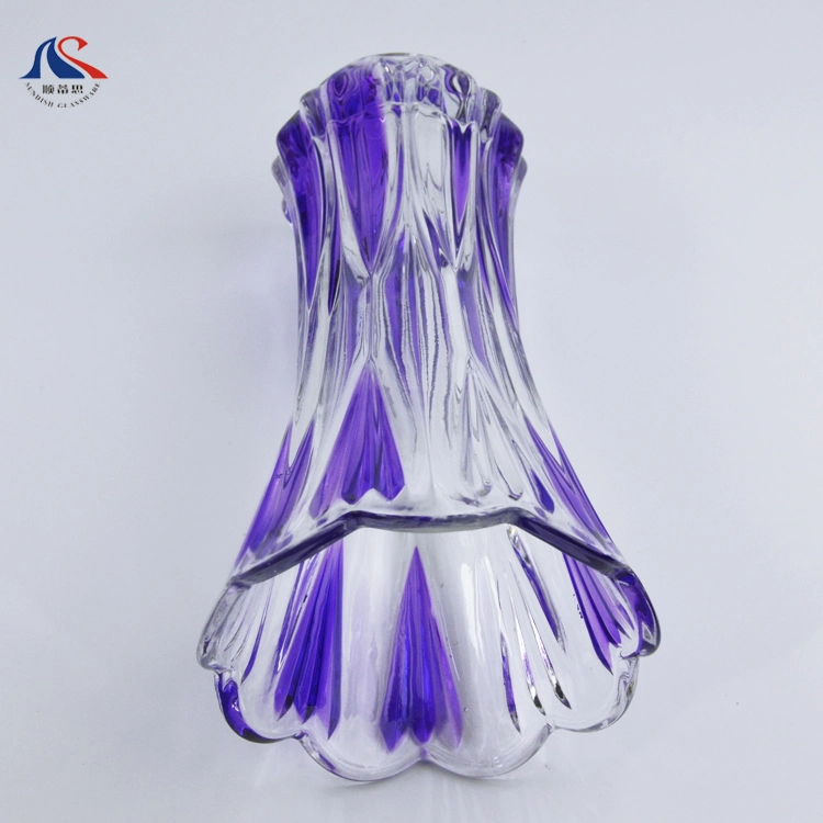 Modern Decorated Engraved Cheap Floor Tall Crystal Glass Flower Vases