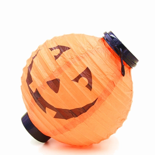 Halloween Lantern with LED Lights, Pumpkin Lantern, Paper Lantern