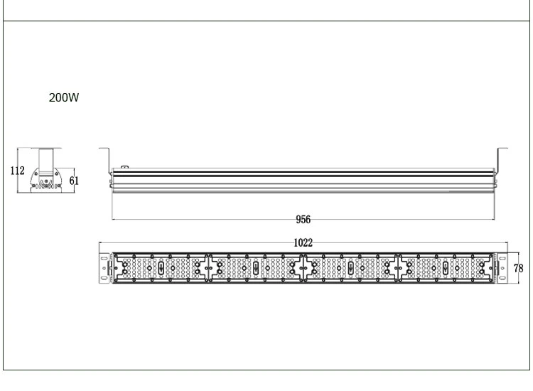 Aluminium Profile IP65 Black Down Supermarket Office Pendant Highbay LED Linear Light