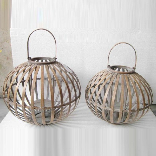 Decorative Hanging Chinese Bamboo Hurricane Candle Lantern