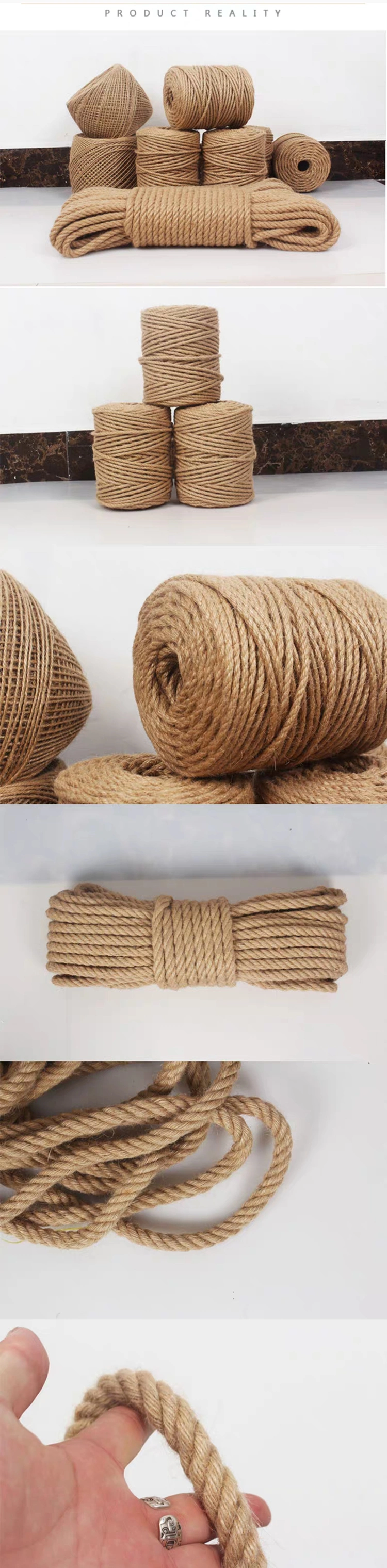 High Quality 100% Natural Twisted Jute Hemp Twine Hemp Packing Rope for Sale