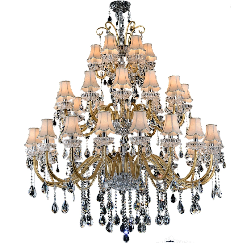 Large Crystal Lustre Art Glass Attractive Large Lobby Chandelier (WH-CY-102)