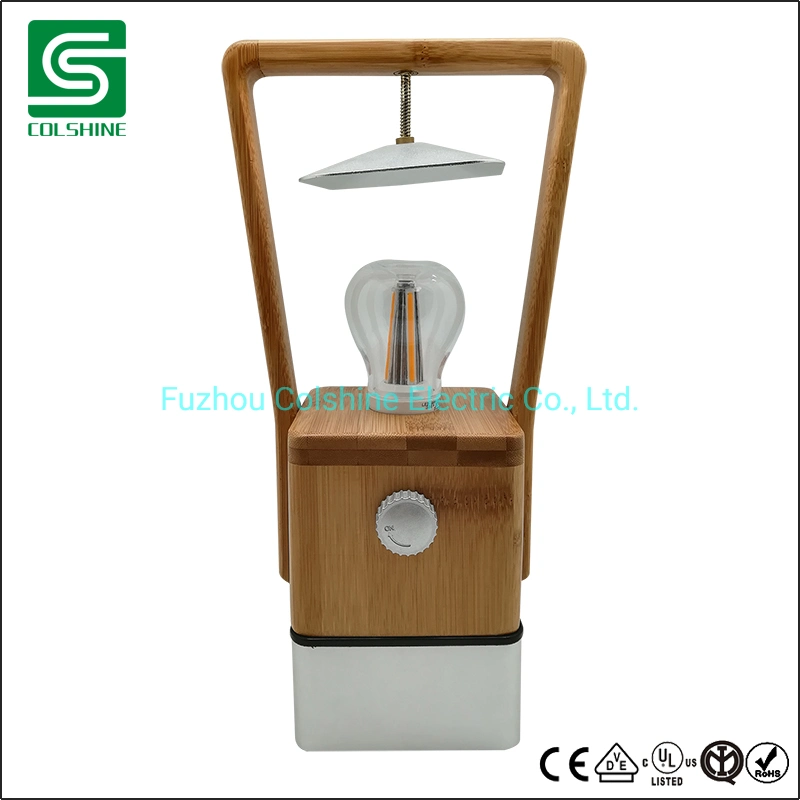 LED Bamboo Lamp Dimmable Table Lamp Bedside Light Rechargeable