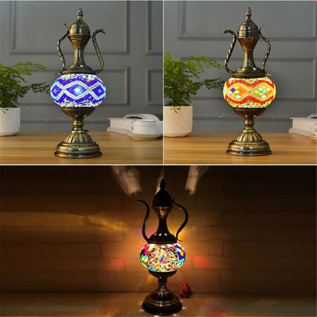 Romantic Table Lamp Decorative Light Turkish Lamp Glass Colorful Handmade Glass Table Lamp (WH-VTB-03)