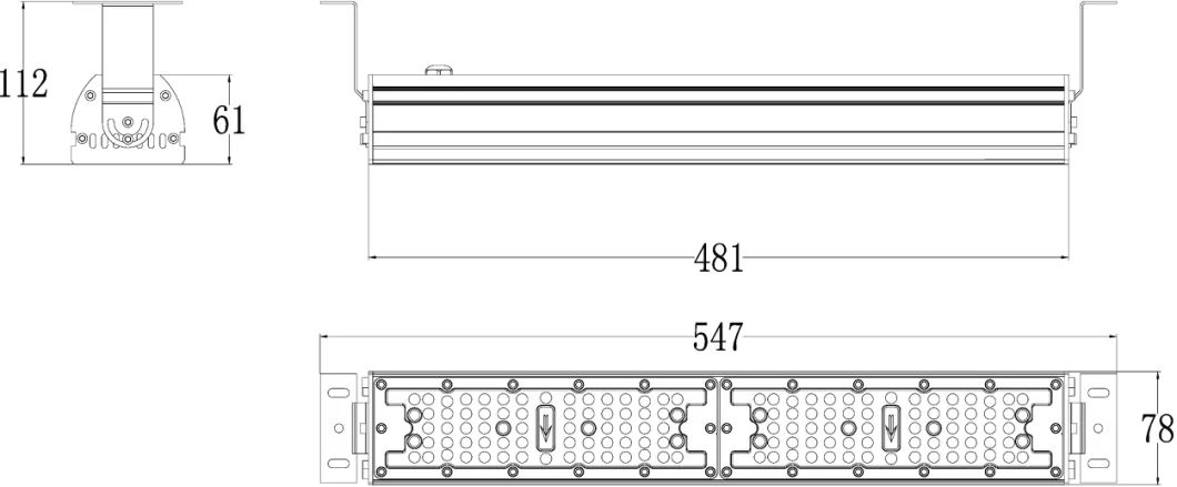 Hanging Mounted LED Industrial Lights 100W 150W 200W 300W 400W Linear LED High Bay Light