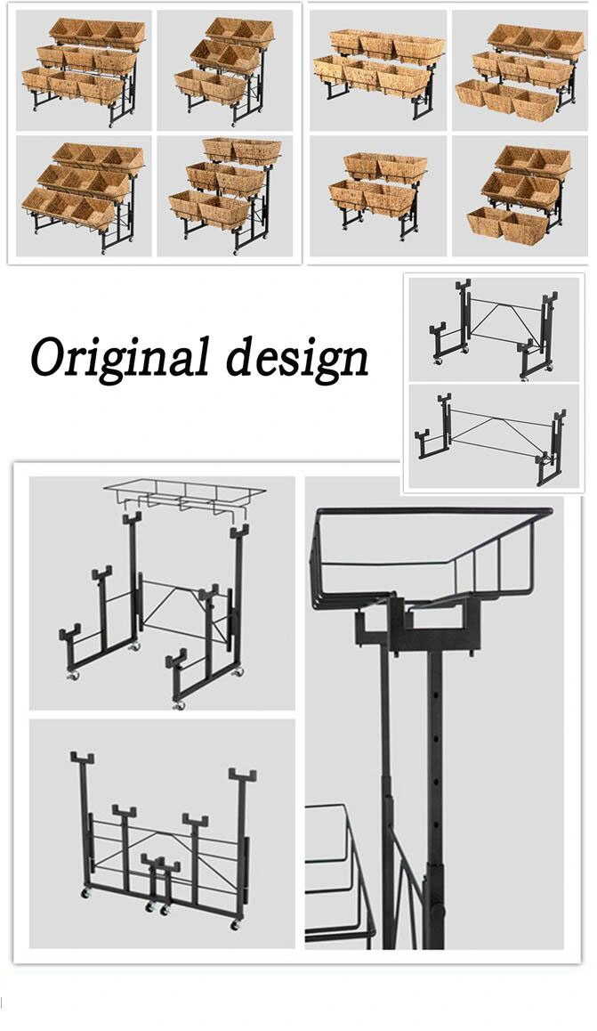 Wicker Baskets Display Floor Stand