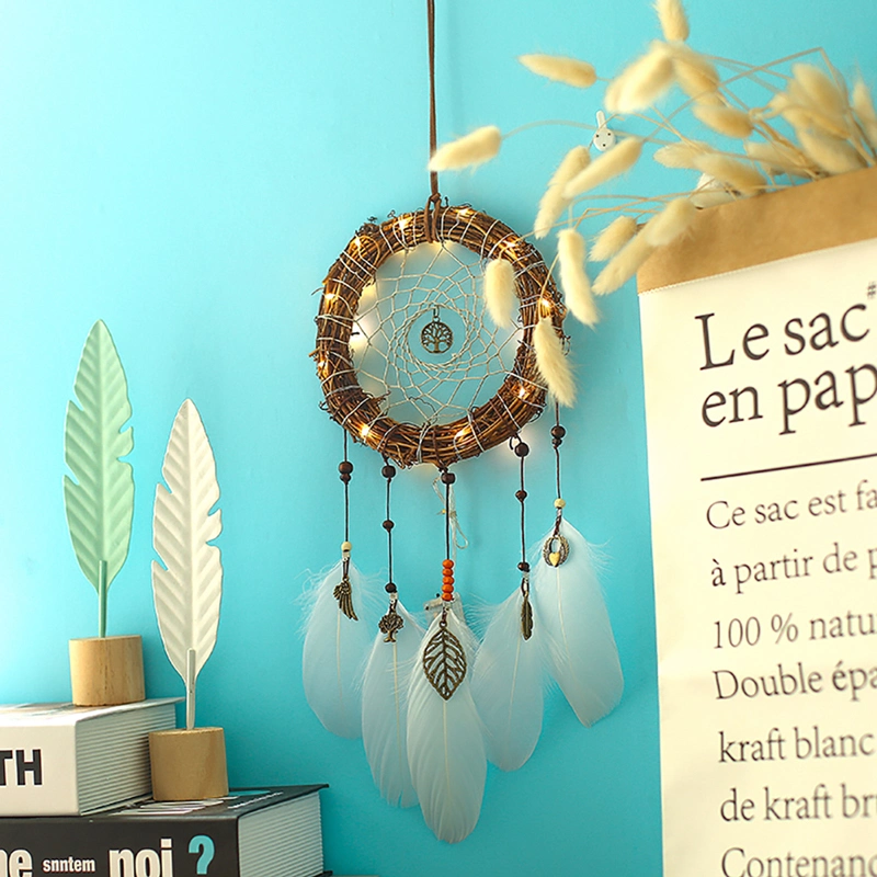 DIY Metal Feather Rattan Dream Catcher Material Bag Student Accessories Birthday Gift Garden Decoration