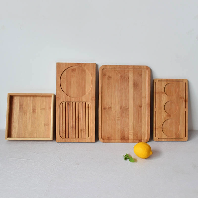 Ecofriendly Bamboo Wooden Tray Woven Bamboo Serving Trays Cheap Wholesale Natural Tray