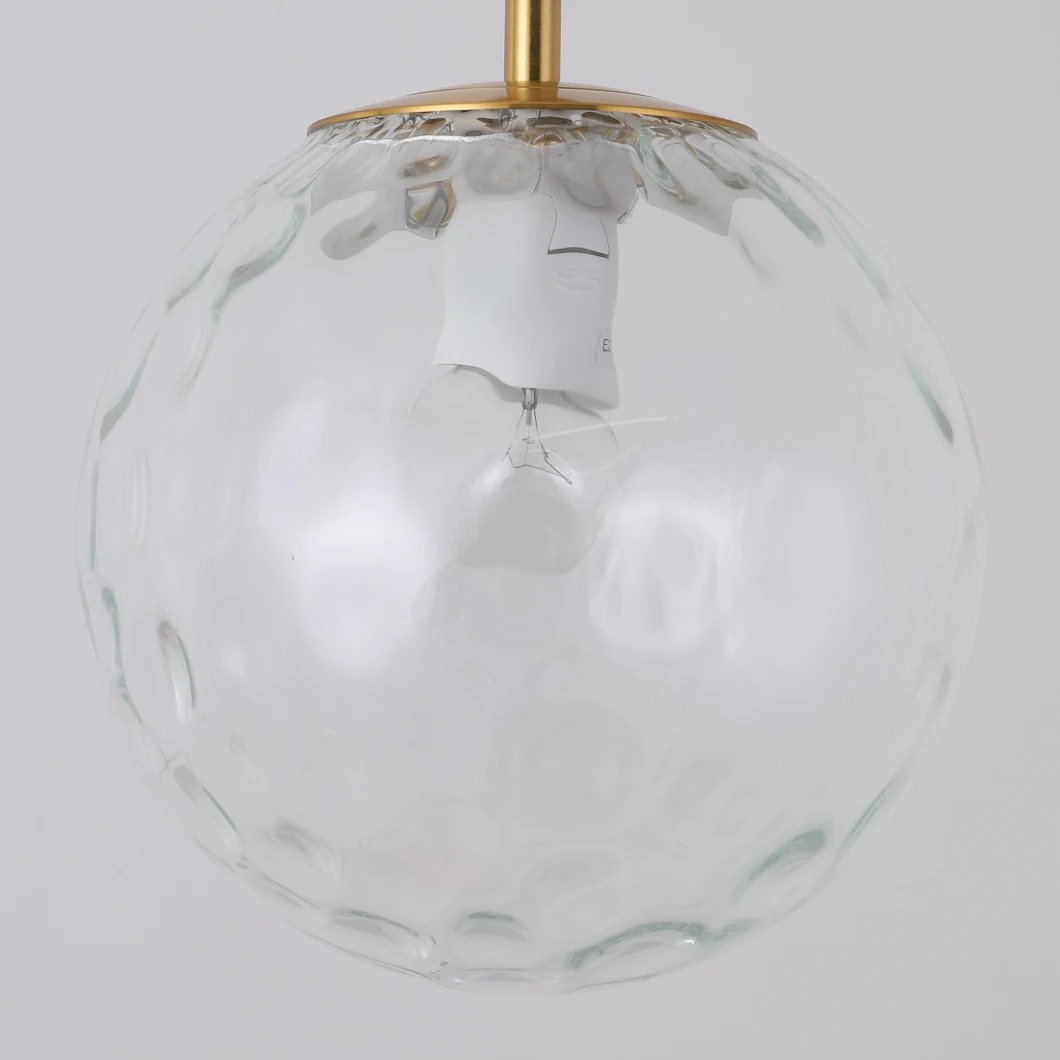 How Bright Transparent E27 Single Ball Glass Shade Industrial Pendant Lamp