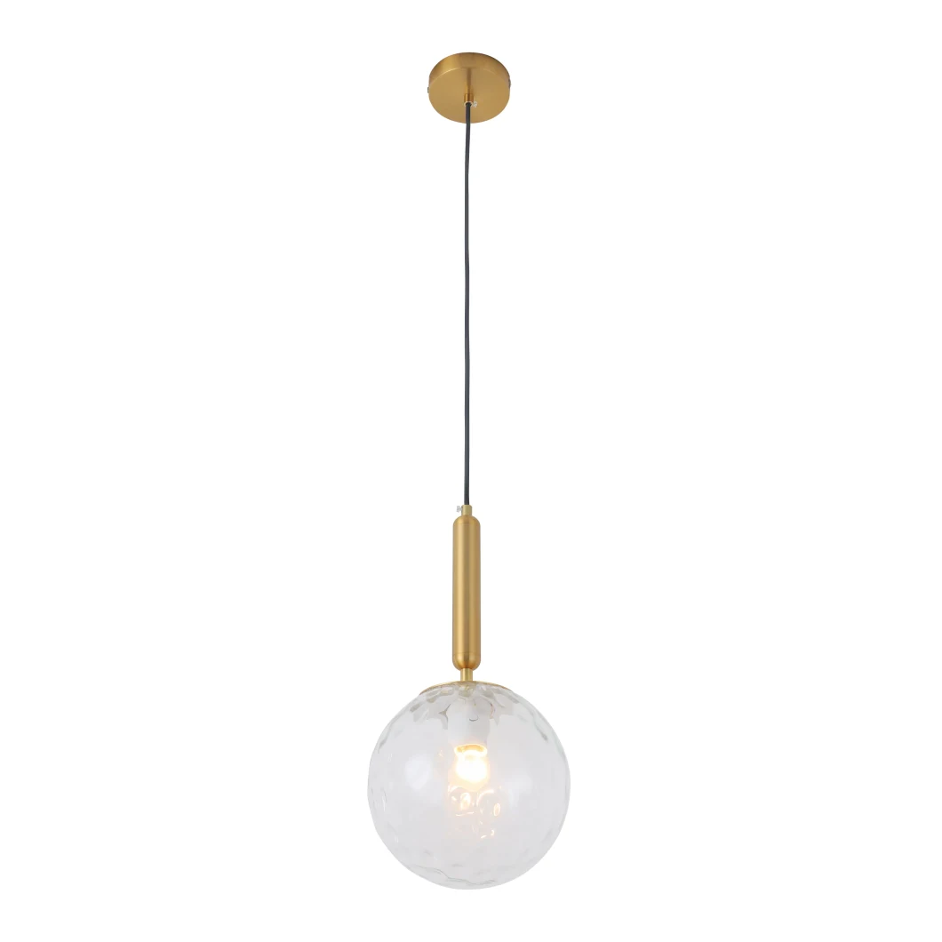 How Bright Transparent E27 Single Ball Glass Shade Industrial Pendant Lamp