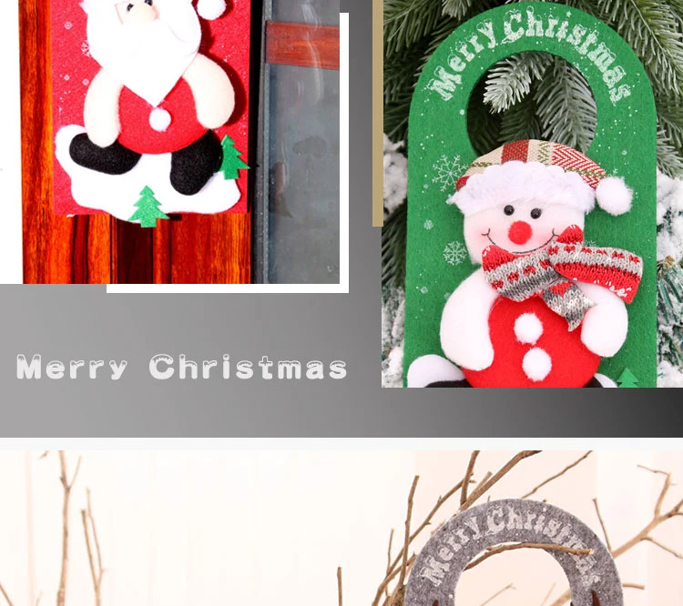 New Christmas Ornaments Non-Woven Cartoon Christmas Door Hanging Pendant Hotel Shopping Mall Window Decoration