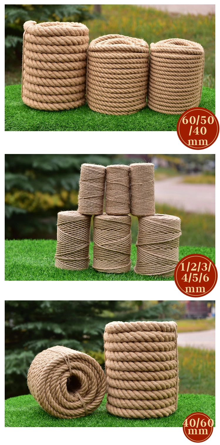 Natural Color 10mm Twisted Jute Firber Rope Hemp Rope