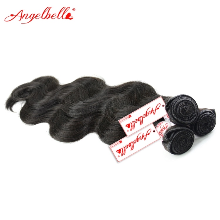 Angelbella Unprocessed Virgin Hair Weave Body Wave 1b# Accept Customized Weave Peruvian Human Hair