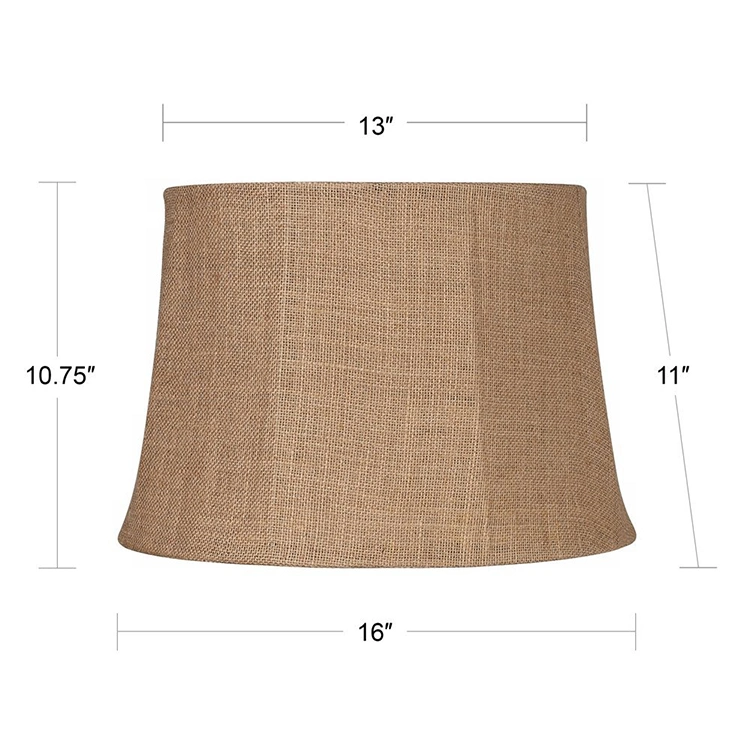 Jls-D06 Natural Burlap Large Drum Lamp Shade Tan Polyester Lining