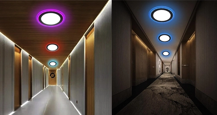 LED Ceiling Panel LED Double Color Panel Light 18+6W Round Conduit/Flush Type