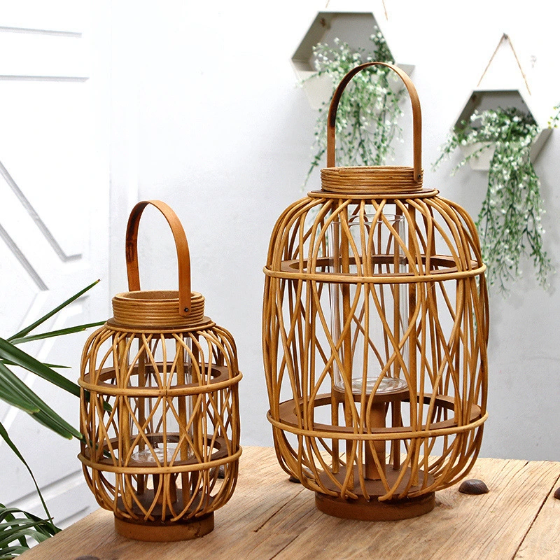 Customized Eco-Friend Handmade Vintage Rattan Lantern