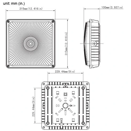 ETL FCC 70 Watt Ceiling Best LED Garage LED Canopy Light Fixtures