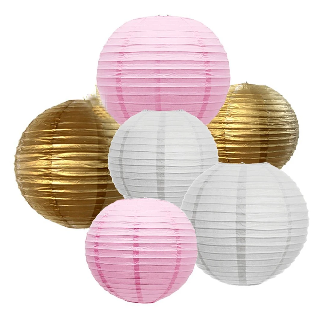 Colorful Paper Lanterns Chinese Round Paper Lantern Party Decoration