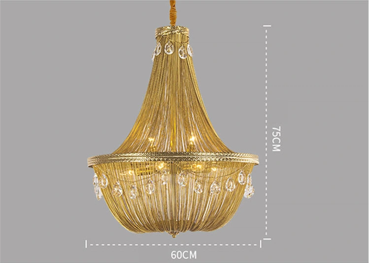 Crystal Hanging Chain Pendant Light Chandelier Lamp Fixtures (WH-CC-18)