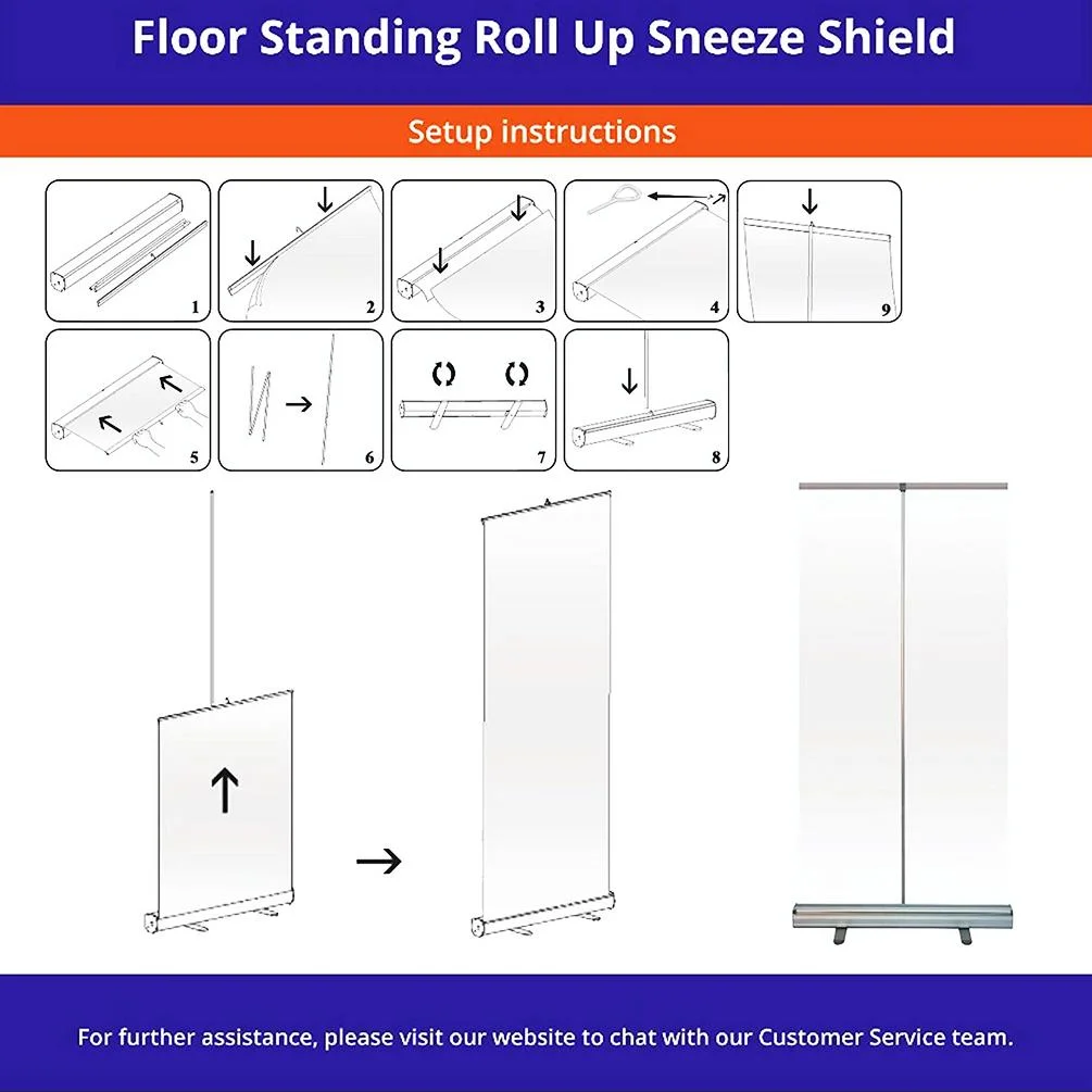 Standing Tall Roll up Banner Floor Sneeze Guards