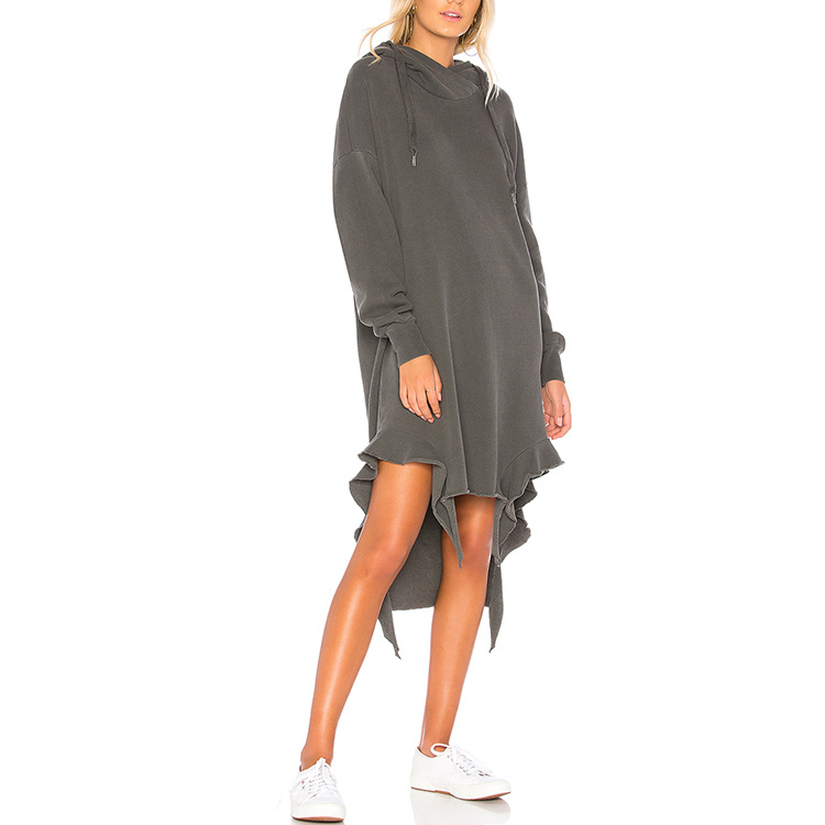 High Quality Custom Ladies Oversized Hoodie Sweater Long Dress Oversized Women Dresses