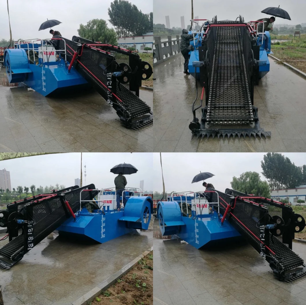 Rubbish Salvage Boat Trash Skimmer Hunter Amphibitious Weed Harvester Reed Harvester Crushing Ship Water Hyacinth Crushing Ship Water Hyacinth Harvester