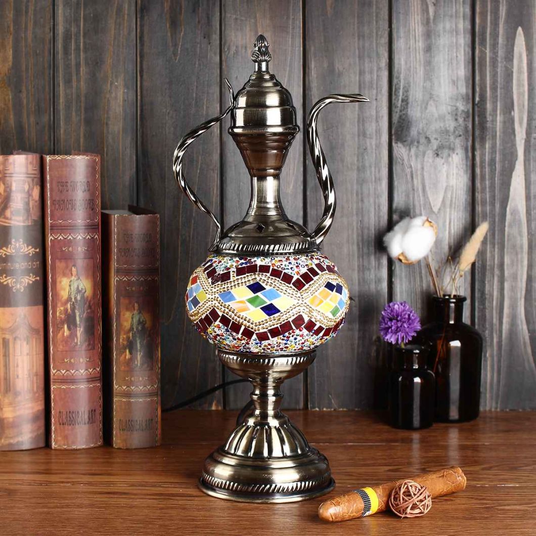 Romantic Table Lamp Decorative Light Turkish Lamp Glass Colorful Handmade Glass Table Lamp (WH-VTB-03)