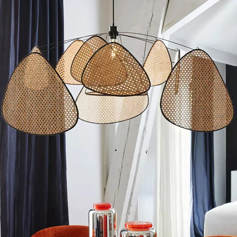 Creative Bamboo Weaving Rattan Living Room Dining Room Pendant Lamp