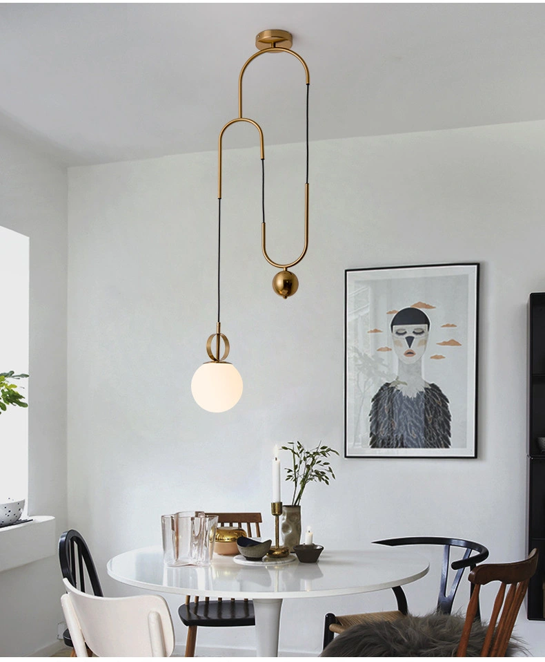 Nordic Simplicity Lobby Pendant Lamp Living Room Pendant Light Restaurant Kitchen Bedroom Beside Study Room Glass Ball Pendant Lighting